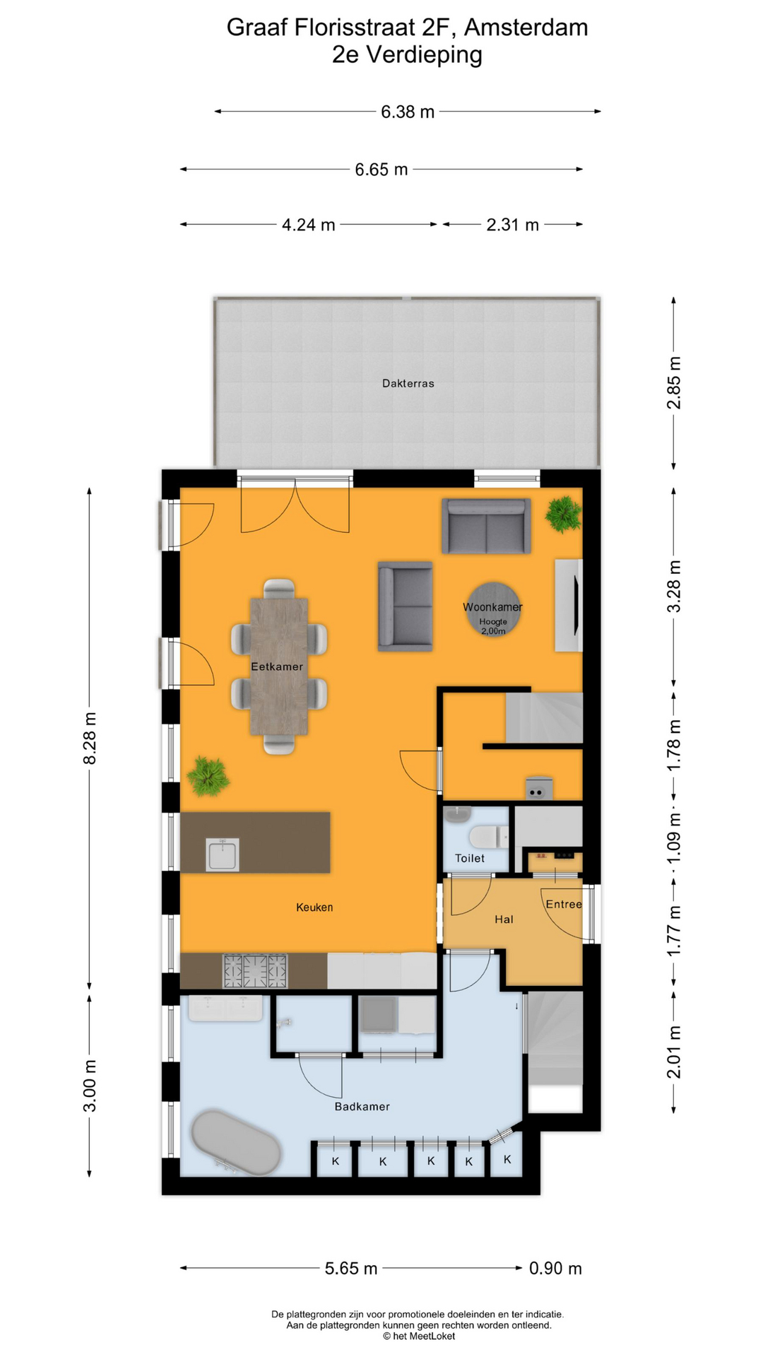 Graaf Florisstraat 2 F, 1091 TG Amsterdam map
